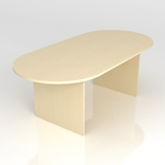 D Ended Conference Table with Solid Legs 2400 x 1000 x 720H